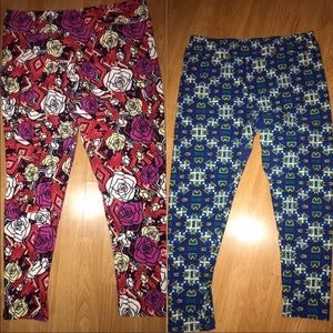 LuLaRoe TC2 Plus Size Leggings EUC